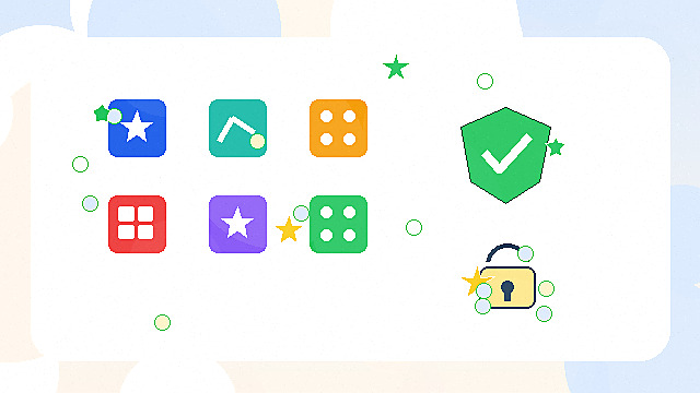 Original illustration for the Apple Arcade recommendation with an ad-free game tile grid.