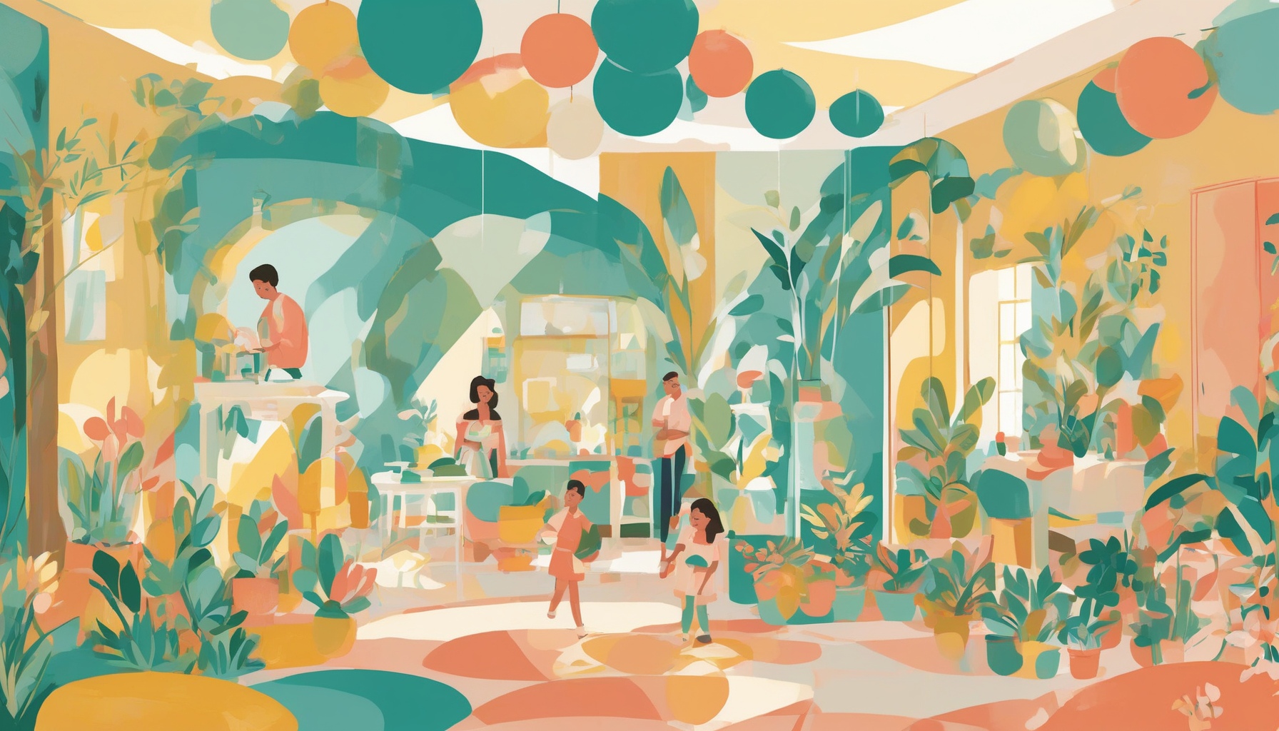 Stylized illustration of a calm tutoring table with a student, a tutor, and bright books, no parent in the room.